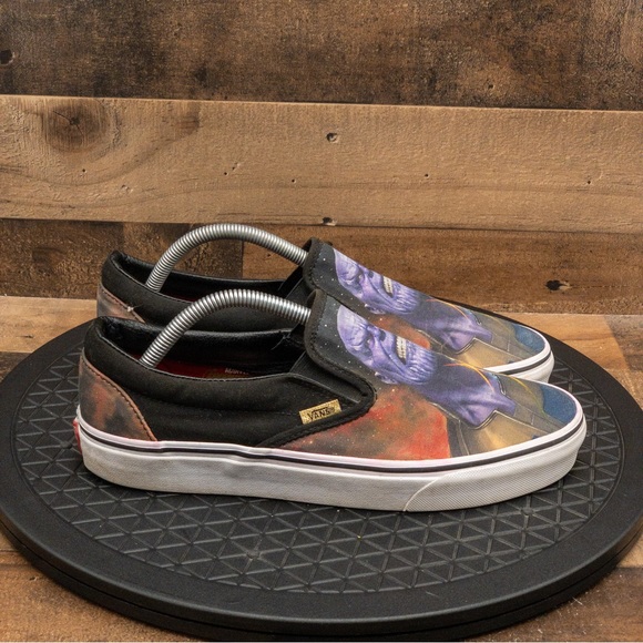 VANS X MARVEL INFINITY WARS SLIP ON MENS ATHLETIC SHOES THANOS PRINT LOW SZ 9.5 - Picture 5 of 9